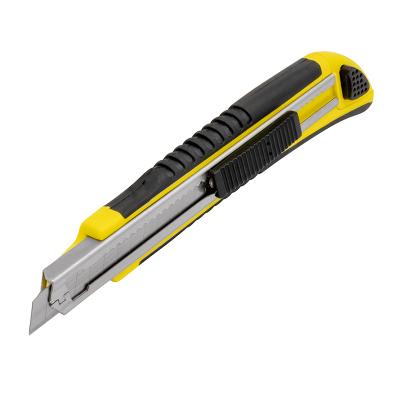 General-purpose Knife with Non-Slip Rubbergrip, 9 mm blade, Auto-Lock and Storage with 2 extra blades